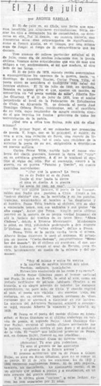 El 21 de julio El 21 de julio