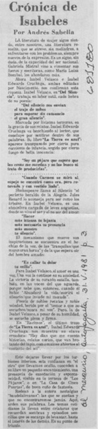 Crónicas de Isabeles Crónicas de Isabeles