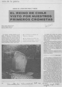 El reino de Chile visto por nuestros primeros cronistas El reino de Chile visto por nuestros primeros cronistas