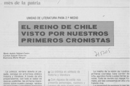 El reino de Chile visto por nuestros primeros cronistas El reino de Chile visto por nuestros primeros cronistas