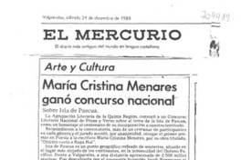 María Cristina Menares ganó concurso nacional María Cristina Menares ganó concurso nacional