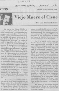Viejo muere el cisne Viejo muere el cisne