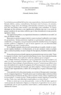 Vicente Huidobro, "el iniciado" Vicente Huidobro, "el iniciado"