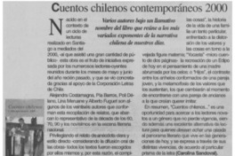 Cuentos chilenos contemporáneos 2000 Cuentos chilenos contemporáneos 2000