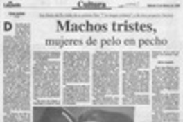 Machos tristes, mujeres de pelo en pecho Machos tristes, mujeres de pelo en pecho