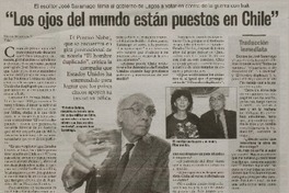 "Los ojos del mundo están puestos en Chile" "Los ojos del mundo están puestos en Chile"