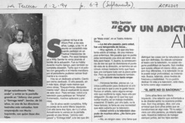 "Soy un adicto al trabajo" "Soy un adicto al trabajo"