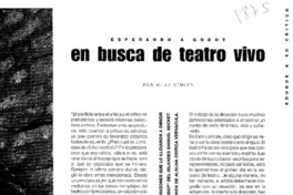 En busca de teatro vivo En busca de teatro vivo