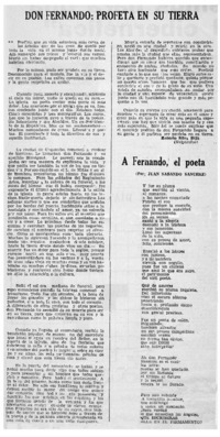 Fernando, profeta en su tierra Fernando, profeta en su tierra