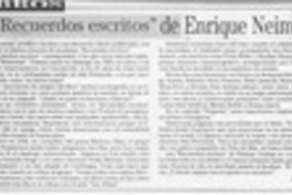 "Recuerdos escritos" de Enrique Neiman "Recuerdos escritos" de Enrique Neiman