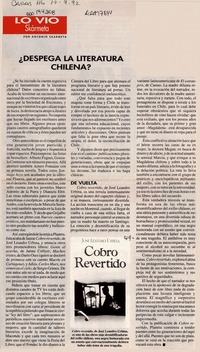 Despega la literatura chilena? Despega la literatura chilena?