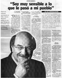 Soy muy sensible a lo que le paso a mi pueblo" Soy muy sensible a lo que le paso a mi pueblo"