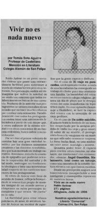 Vivir no es nada nuevo Vivir no es nada nuevo