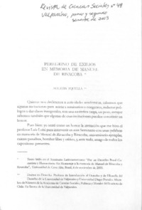 Peregrino de exilios en memoria de Manuel de Rivacoba. Peregrino de exilios en memoria de Manuel de Rivacoba.