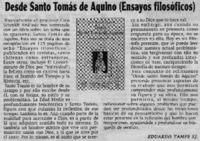 Desde Santo Tomás de Aquino (Ensayos filosoóficos) Desde Santo Tomás de Aquino (Ensayos filosoóficos)