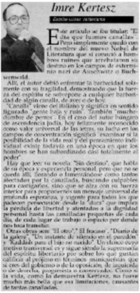 Imre Kertesz Imre Kertesz