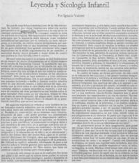 Leyenda y sicología infantil Leyenda y sicología infantil