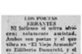 Los Poetas errantes Los Poetas errantes