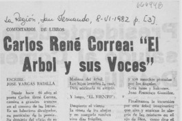 Carlos René Correa: el árbol y sus voces Carlos René Correa: el árbol y sus voces