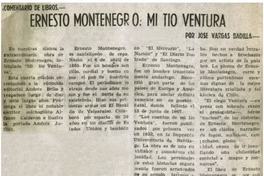 Ernesto Montenegro: mi tío Ventura Ernesto Montenegro: mi tío Ventura