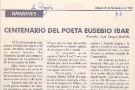 Centenario del poeta Eusebio Ibar Centenario del poeta Eusebio Ibar