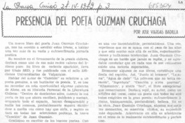 Presencia del poeta Guzmán Cruchaga Presencia del poeta Guzmán Cruchaga