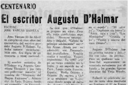 El escritor Augusto D'Halmar El escritor Augusto D'Halmar