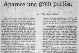 Aparece una gran poetisa Aparece una gran poetisa