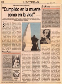 "Cumplido en la muerte como en la vida" "Cumplido en la muerte como en la vida"