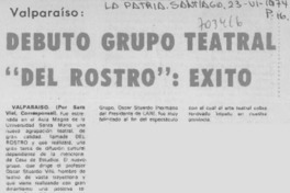 Debutó grupo teatral "Del Rostro": éxito Debutó grupo teatral "Del Rostro": éxito