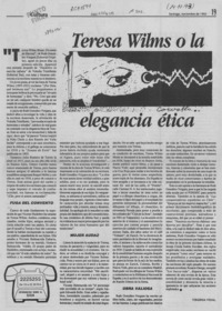 Teresa Wilms o la elegancia ética Teresa Wilms o la elegancia ética