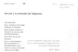 Neruda y la invención de Valparaíso. Neruda y la invención de Valparaíso.