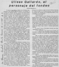 Ulises Gallardo, el personaje del fondeo Ulises Gallardo, el personaje del fondeo