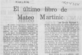 El último libro de Mateo Martinic El último libro de Mateo Martinic