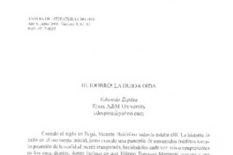 Huidobro: la huida oída Huidobro: la huida oída