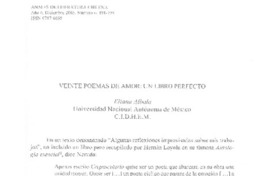 Veinte poemas de alo: un libro perfecto Veinte poemas de alo: un libro perfecto
