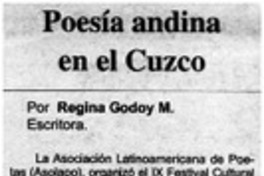 Poesía andina en el Cuzco Poesía andina en el Cuzco