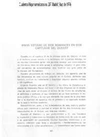 Breve estudio de dos romances en dos capítulos del Qujiote Breve estudio de dos romances en dos capítulos del Qujiote