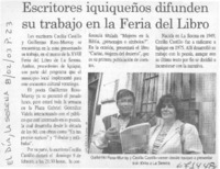 Escritores iquiqueños difunden su trabajo en la Feria del Libro. Escritores iquiqueños difunden su trabajo en la Feria del Libro.