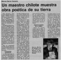 Un Maestro chilote muestra obra poética de su tierra Un Maestro chilote muestra obra poética de su tierra