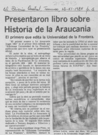 Presentaron libro sobre historia de la Araucanía Presentaron libro sobre historia de la Araucanía