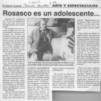 Rosasco es un adolescente Rosasco es un adolescente