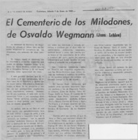El cementerio de los milodones, de Osvaldo Wegmann El cementerio de los milodones, de Osvaldo Wegmann