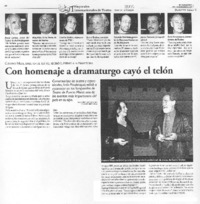 Con homenaje a dramaturgo cayó el telón Con homenaje a dramaturgo cayó el telón
