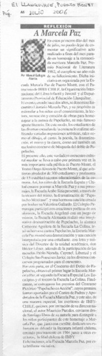 A Marcela Paz A Marcela Paz