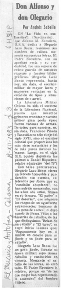 Don Alfonso y don Olegario Don Alfonso y don Olegario