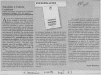 Televisión y Cultura cotidiana Televisión y Cultura cotidiana