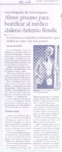 Abren proceso para beatificar al médico chileno Antonio Rendic Abren proceso para beatificar al médico chileno Antonio Rendic