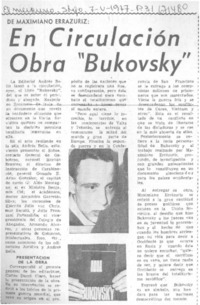 En circulación obra "Bukovsky". En circulación obra "Bukovsky".