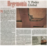 Hegemonía y poder global Hegemonía y poder global